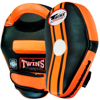 Twins Special KPL11 Пады Тайские "Curved Leaf Kick Pads" Тайский Бокс Черно-Оранжевый